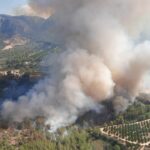 Le Parc Naturel du Montsant en danger à cause d'un incendie de forêt à Cabacés